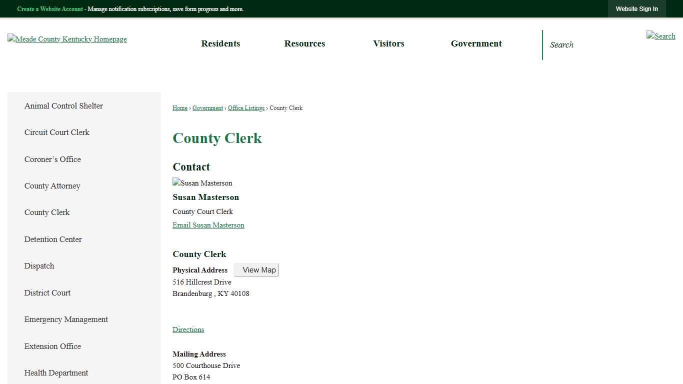 County Clerk Meade County, KY