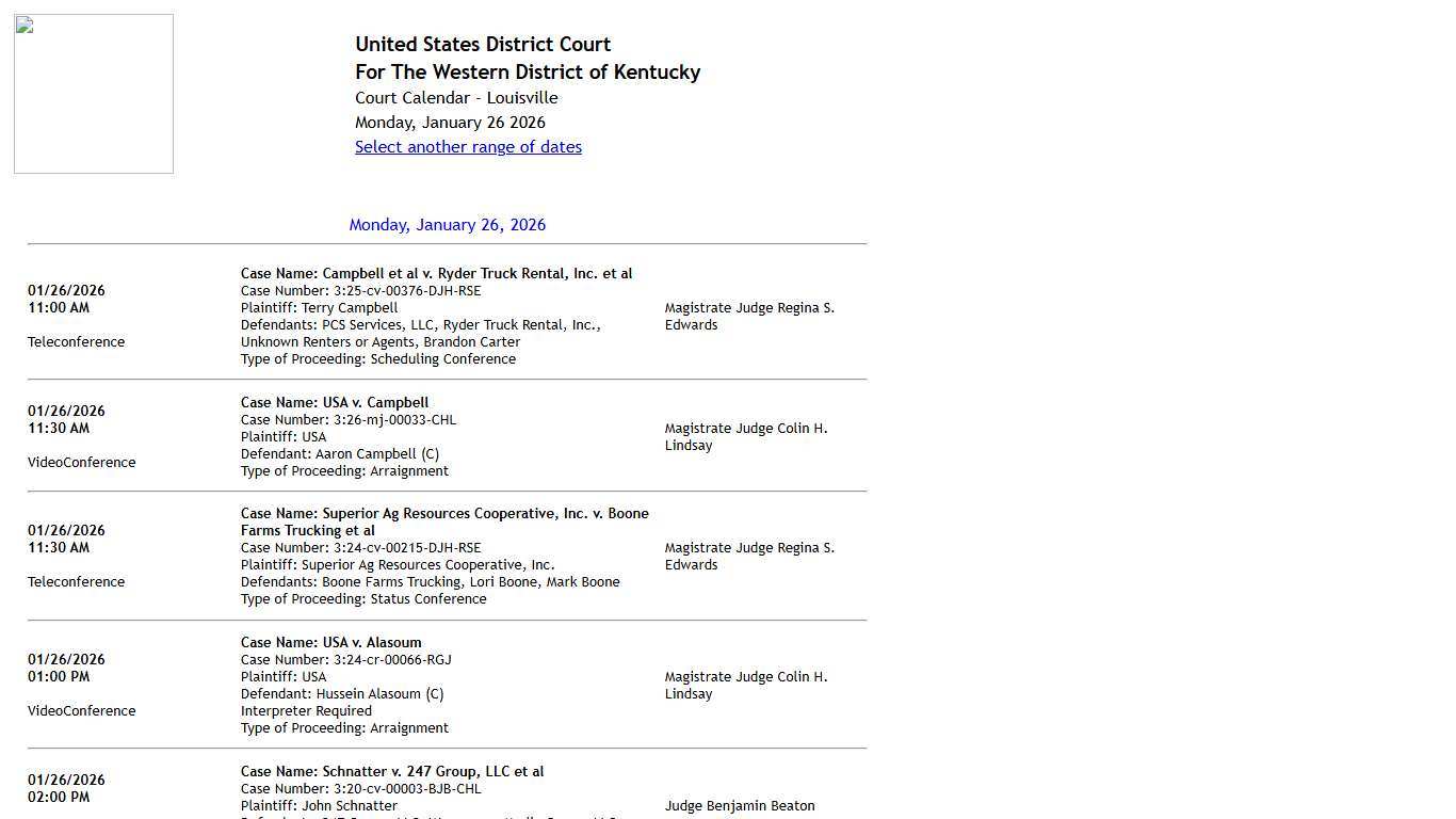 United States District Court for the Western District of Kentucky
