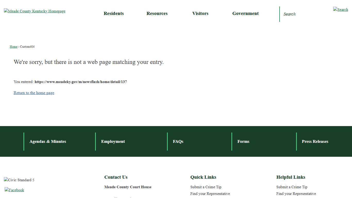 Custom404 • Meade County, KY • CivicEngage